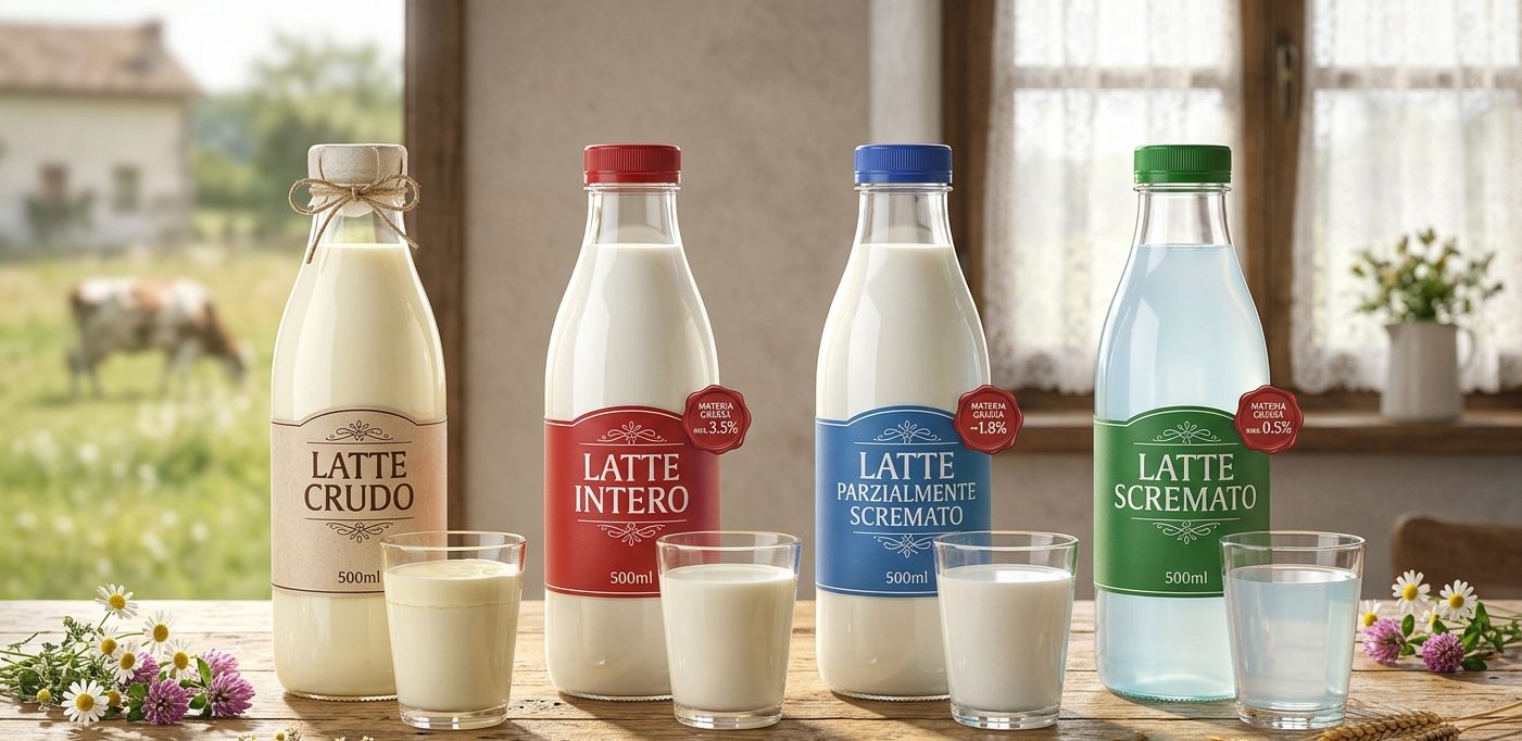 Caraffa e bicchiere di latte su sfondo nero.
